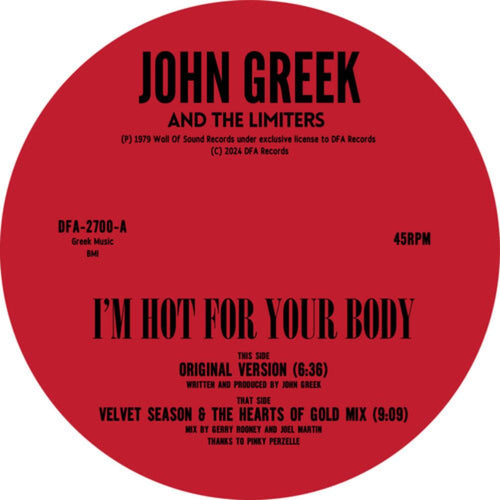 John Greek And The Limiters - I'm Hot For Your Body - Vinyl LP