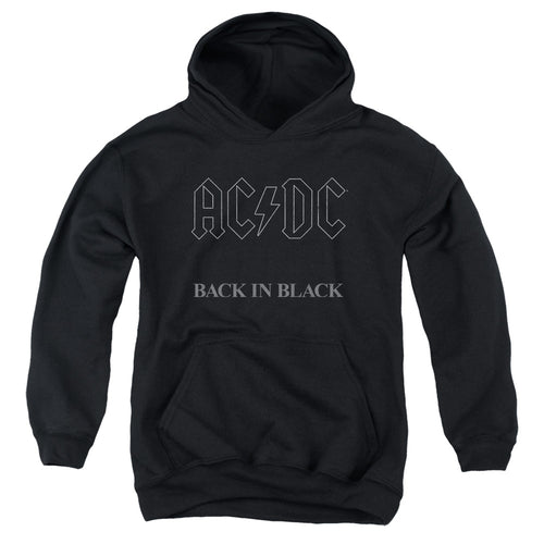 AC/DC Back In Black Youth 50% Cotton 50% Poly Pull-Over Hoodie