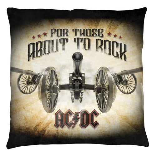 AC/DC Bang Throw Pillow - Spun Polyester Light Weight Cotton - Canvas Look and Feel - Blown and Closed - 2-sided