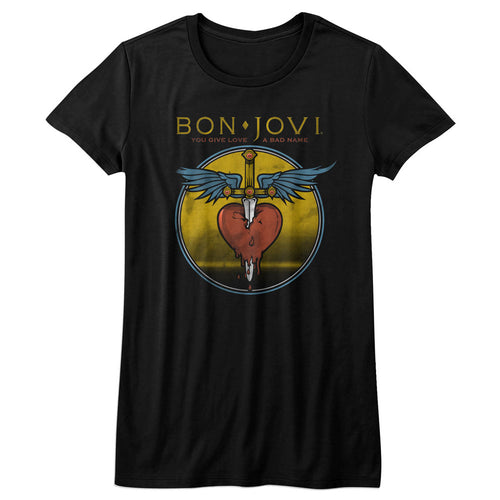 Bon Jovi Bad Name Juniors Short-Sleeve T-Shirt
