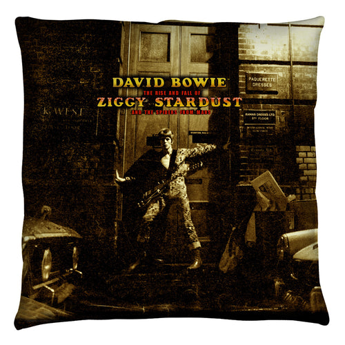 David Bowie Ziggy Stardust Alternate Art Throw Pillow - Spun Polyester Light Weight Cotton - Canvas Look and Feel - Blown and Closed - 2-sided