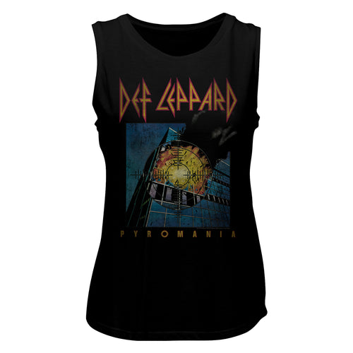 Def Leppard Faded Pyromania Ladies Muscle Tank