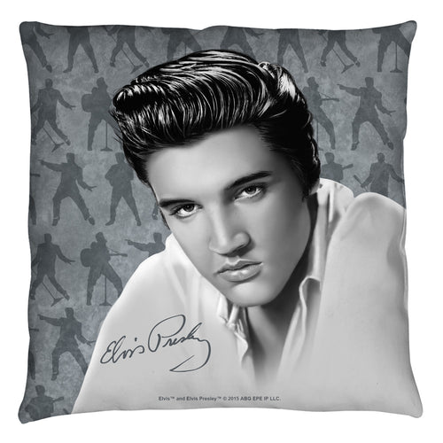 Elvis Presley Moves Throw Pillow - Spun Polyester Light Weight Cotton - Canvas Look and Feel - Blown and Closed - 2-sided