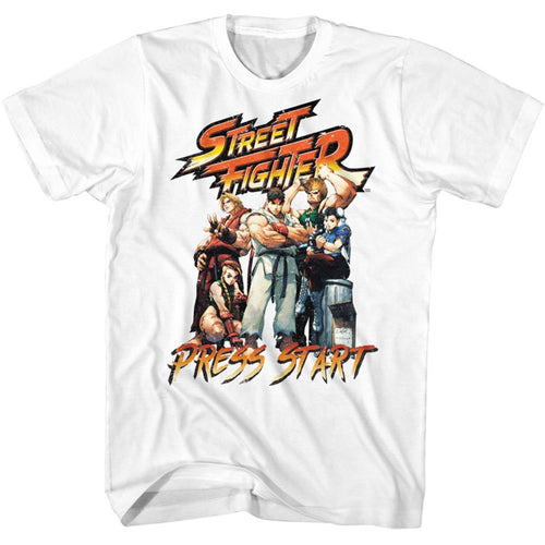 Street Fighter Special Order Street Fighter-Press Start Adult Short-Sleeve T-Shirt