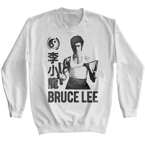 Bruce Lee Monochrome Stacking Adult Long-Sleeve Sweatshirt