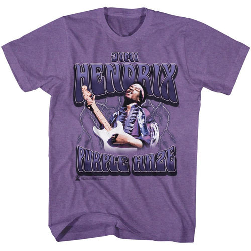 Jimi Hendrix Purple Haze Lightning Adult Short-Sleeve T-Shirt