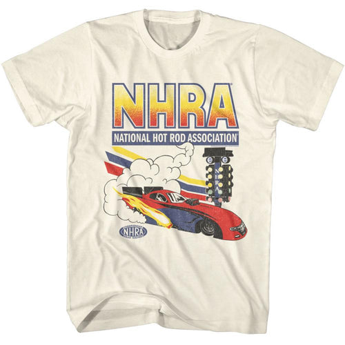 NHRA Car And Smoke Adult Short-Sleeve T-Shirt