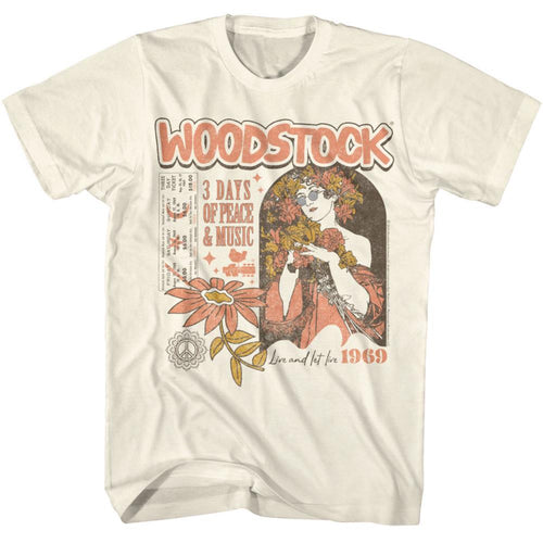 Woodstock Hippie Flower Girl Adult Short-Sleeve T-Shirt