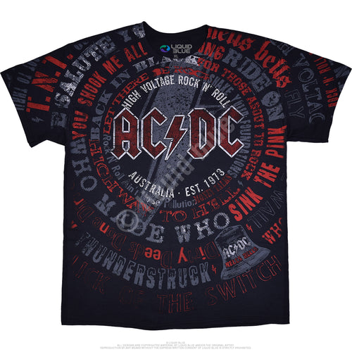 AC/DC ACDC Songs Standard Short-Sleeve T-Shirt