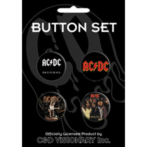 AC/DC Assorted 4 Button Set