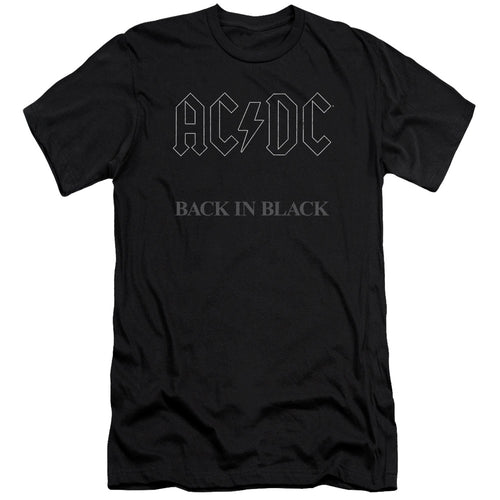 AC/DC Special Order Back In Black Men's 30/1 100% Cotton Slim Fit Short-Sleeve T-Shirt