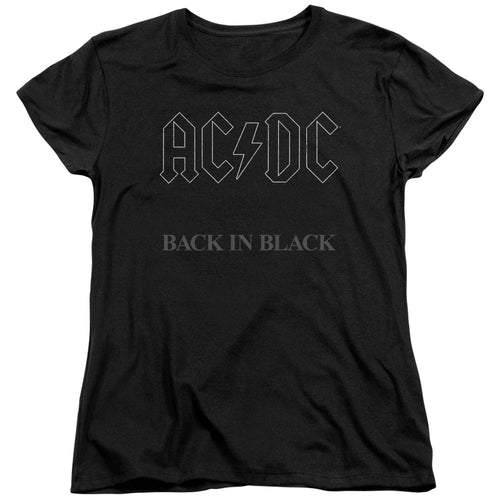 AC/DC Back In Black Women's 18/1 100% Cotton Short-Sleeve T-Shirt