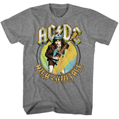 AC/DC Special Order Blue Yellow Voltage Adult S/S T-Shirt