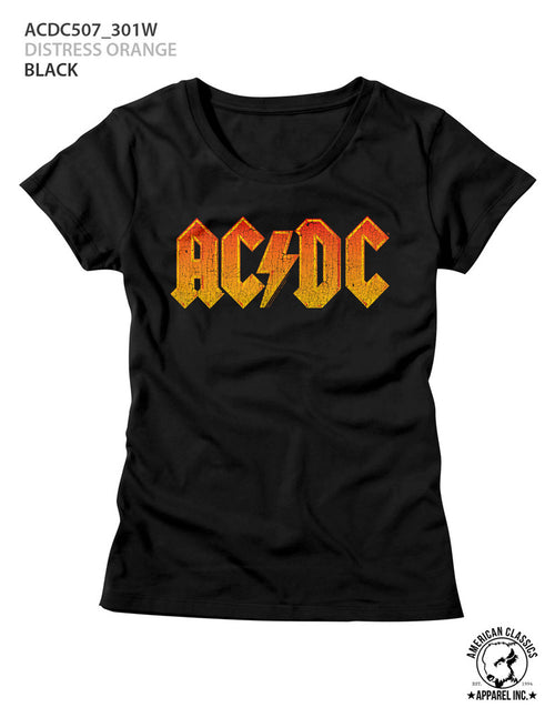 AC/DC Special Order Distress Orange Ladies S/S T-Shirt