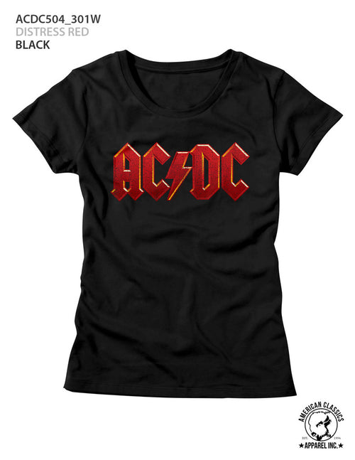 AC/DC Special Order Distress Red Ladies S/S T-Shirt