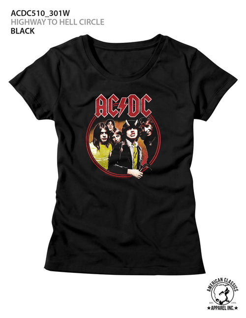 AC/DC Special Order Highway To Hell Circle Ladies S/S T-Shirt