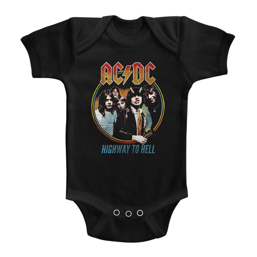 AC/DC Special Order Highway To Hell Tricolor Infant S/S Bodysuit