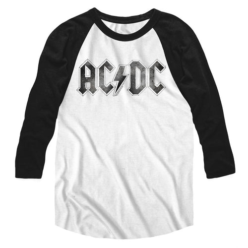 AC/DC Logodistress Adult 3/4 Sleeve Raglan