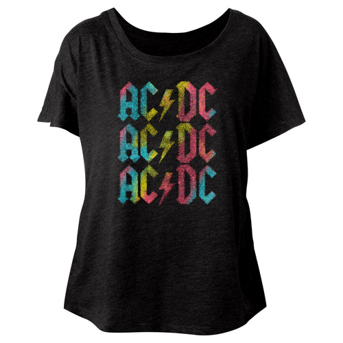AC/DC Multicolor Ladies Short-Sleeve Dolman