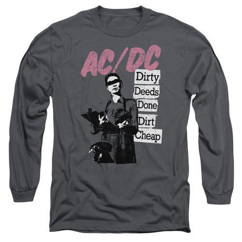 AC/DC Special Order Dirty Deeds Men's 18/1 Long Sleeve 100% Cotton T-Shirt