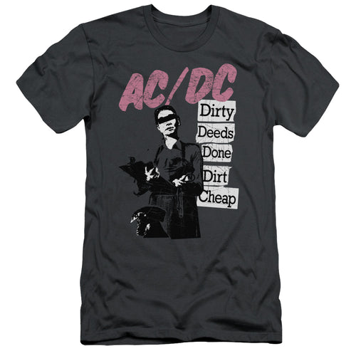 AC/DC Dirty Deeds Men's 30/1 100% Cotton Slim Fit Short-Sleeve T-Shirt