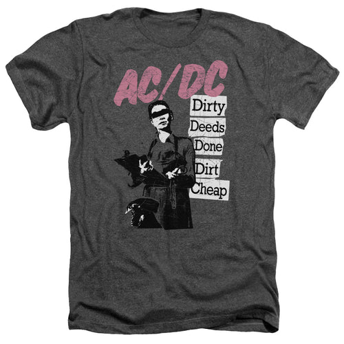 AC/DC Special Order Dirty Deeds Men's 30/1 Heather 60% Cotton 40% Poly Short-Sleeve T-Shirt