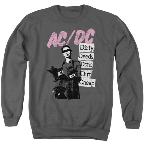 AC/DC Special Order Dirty Deeds Men's Crewneck 50% Cotton 50% Poly Long-Sleeve Sweatshirt
