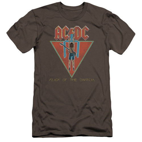 AC/DC Special Order Flick Of The Switch Men's Premium Ultra-Soft 30/1 100% Cotton Slim Fit T-Shirt - Eco-Friendly - Made In The USA