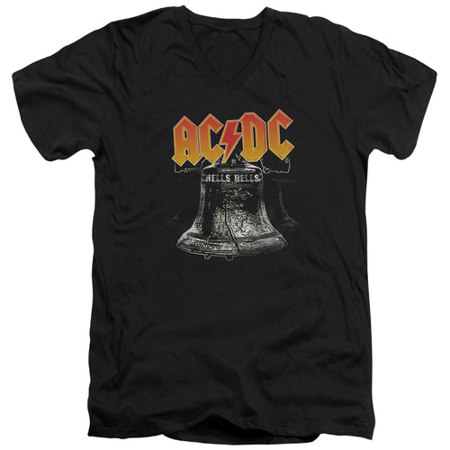 AC/DC Special Order Hell's Bells Men's 30/1 100% Cotton Slim Fit V-Neck T-Shirt