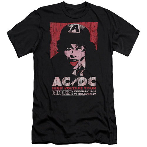 AC/DC High Voltage Live 1975 Men's 30/1 100% Cotton Slim Fit Short-Sleeve T-Shirt