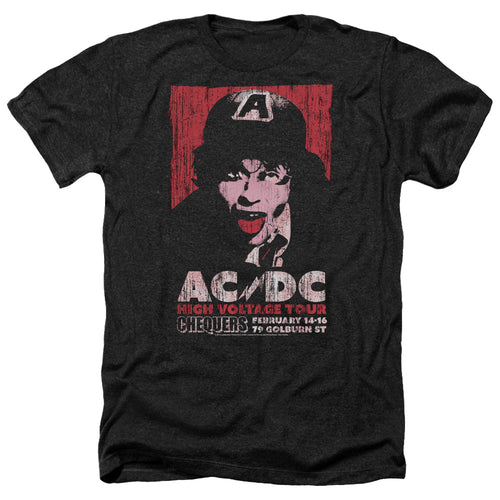 AC/DC Special Order High Voltage Live 1975 Men's 30/1 Heather 60% Cotton 40% Poly Short-Sleeve T-Shirt