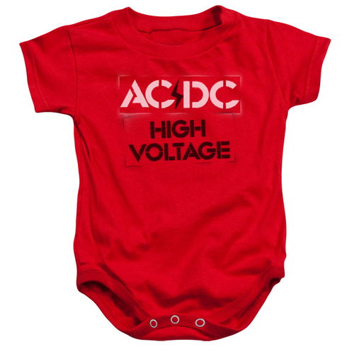 AC/DC Special Order High Voltage Stencil Infant's 100% Cotton Short-Sleeve Snapsuit