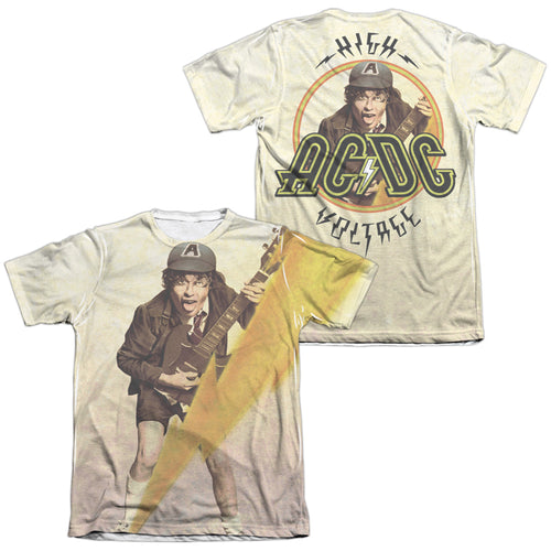AC/DC Higher Voltage (Front/Back Print) Men's Regular Fit 65% Poly 35% Cotton Short-Sleeve T-Shirt