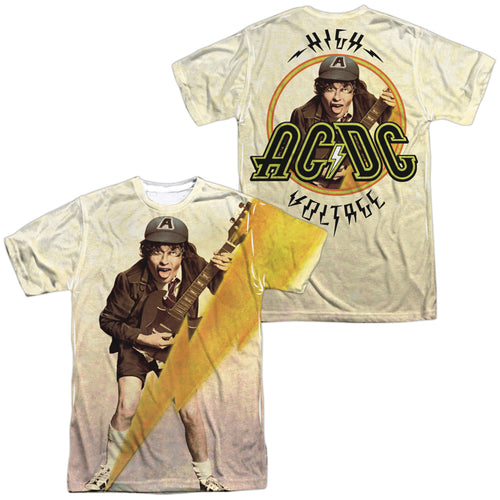 AC/DC Higher Voltage (Front/Back Print) Men's Regular Fit 100% Polyester Short-Sleeve T-Shirt
