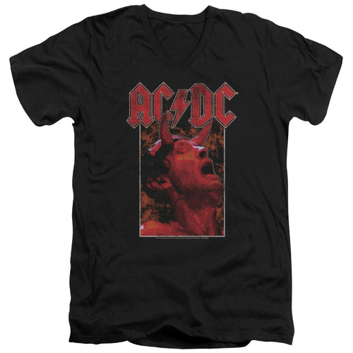 AC/DC Special Order Horns Men's 30/1 100% Cotton Slim Fit V-Neck T-Shirt