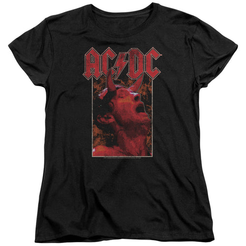 AC/DC Horns Women's 18/1 100% Cotton Short-Sleeve T-Shirt