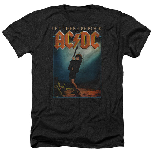 AC/DC Let There Be Rock Men's 30/1 Heather 60% Cotton 40% Poly Short-Sleeve T-Shirt