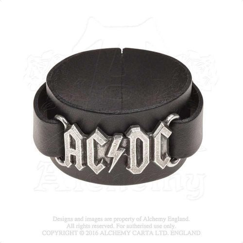 AC/DC Logo Leather Wrist Strap