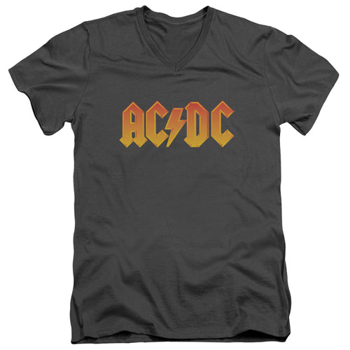 AC/DC Logo Men's 30/1 100% Cotton Slim Fit V-Neck T-Shirt