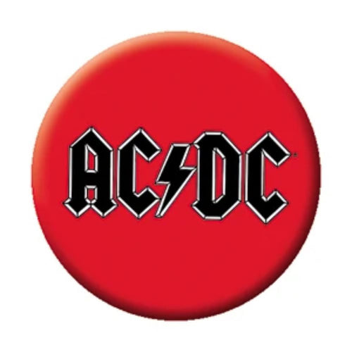 AC/DC Logo Red Background 1.25 Inch Button