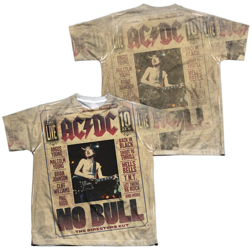 AC/DC Special Order No Bull (Front/Back Print) Youth Regular Fit 100% Polyester Short-Sleeve T-Shirt