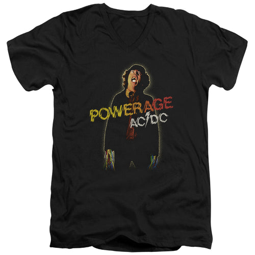AC/DC Special Order Powerage Men's 30/1 100% Cotton Slim Fit V-Neck T-Shirt