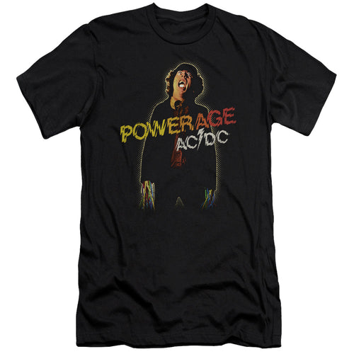 AC/DC Special Order Powerage Men's Premium Ultra-Soft 30/1 100% Cotton Slim Fit T-Shirt - Eco-Friendly - Made In The USA