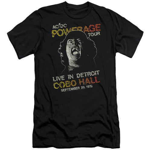 AC/DC Special Order Powerage Tour Men's Premium Ultra-Soft 30/1 100% Cotton Slim Fit T-Shirt - Eco-Friendly - Made In The USA
