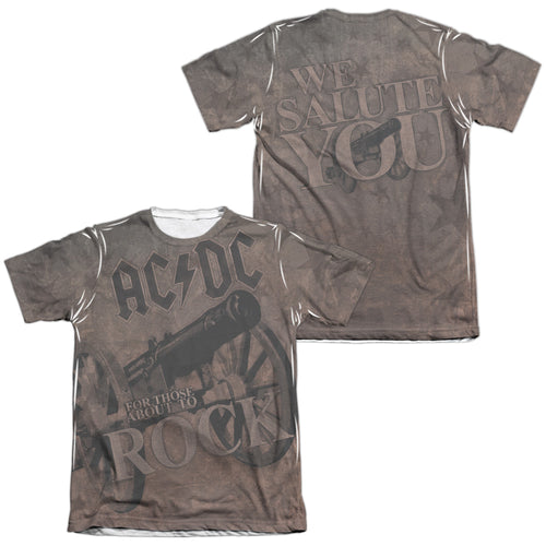 AC/DC We Salute You (Front/Back Print) Men's Regular Fit 65% Poly 35% Cotton Short-Sleeve T-Shirt