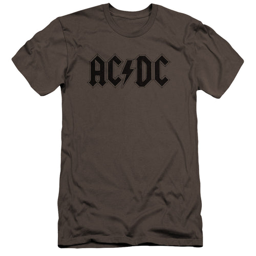 AC/DC Worn Logo Men's Premium Ultra-Soft 30/1 100% Cotton Slim Fit T-Shirt - Eco-Friendly - Made In The USA
