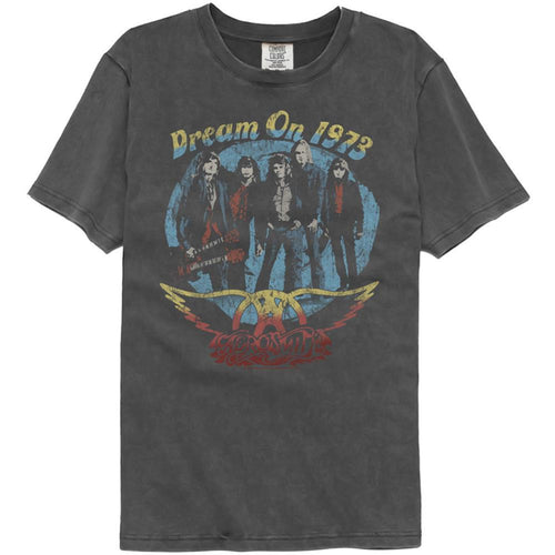 Aerosmith Dream On Adult Short-Sleeve Washed Black T-Shirt