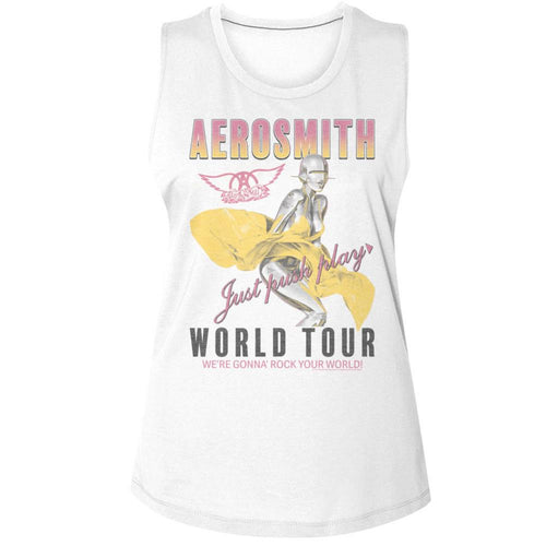 Aerosmith Aerosmith Just Push Play Ladies Muscle Tank T-Shirt