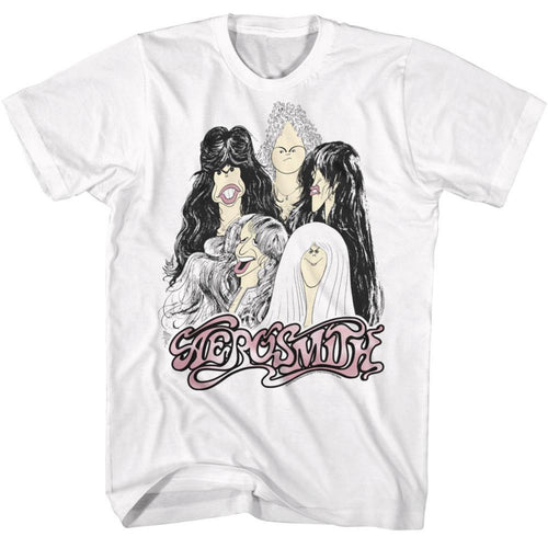 Aerosmith Draw The Line Cartoons Adult Short-Sleeve T-Shirt