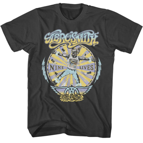 Aerosmith Nine Lives Recolor Adult Short-Sleeve T-Shirt